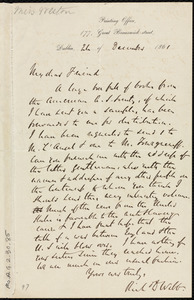 Letter from Richard Davis Webb, Printing Office, 177, Great Brunswick-street, Dublin, [Ireland], to Anne Warren Weston, 24th of December 1861