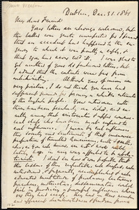 Letter from Richard Davis Webb, Dublin, [Ireland], to Caroline Weston, Dec. 31, 1861