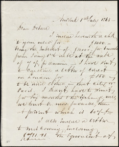 Letter from Richard Warren Weston, New York, to Deborah Weston, 1st July 1863