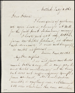 Letter from Richard Warren Weston, New York, to Deborah Weston, July 2, 1863