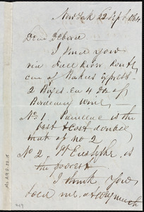 Letter from Richard Warren Weston, New York, to Deborah Weston, 22 Sept. 1864