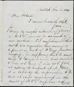 Letter from Richard Warren Weston, New York, to Deborah Weston, Dec. 31, 1864
