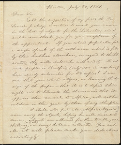 Letter from William Lloyd Garrison, Boston, [Mass.], to Henry Egbert Benson, July 30, 1831