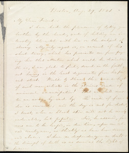 Letter from William Lloyd Garrison, Boston, [Mass.], to Henry Egbert Benson, Aug. 29, 1831