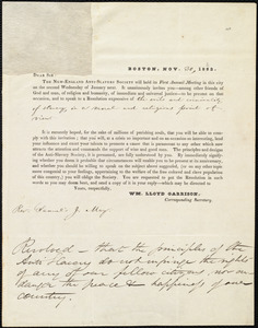Letter from William Lloyd Garrison, Boston, [Mass.], to Samuel Joseph May, Dec. 4, 1832