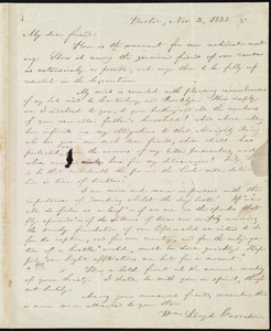 Letter from William Lloyd Garrison, Boston, [Mass.], to George William Benson, Nov. 2, 1833