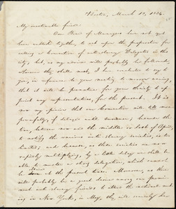 Letter from William Lloyd Garrison, Boston, [Mass.], to George William Benson, March 13, 1834