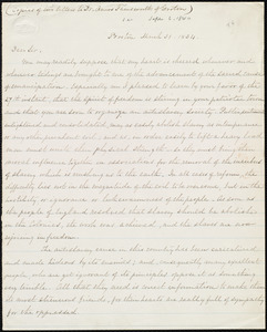 Copy of letter from William Lloyd Garrison, Boston, [Mass.], to Amos Farnsworth, March 31, 1834