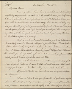 Copy of letter from William Lloyd Garrison, Boston, [Mass.], to Robert Purvis, May 20, 1834