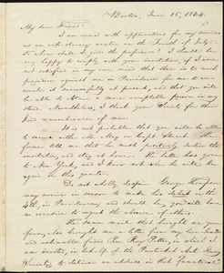 Letter from William Lloyd Garrison, Boston, [Mass.], to George William Benson, June 16, 1834