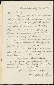 Letter from William Lloyd Garrison, Brooklyn, [Conn.], to George William Benson, Aug. 29, 1835