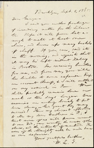 Letter from William Lloyd Garrison, Brooklyn, [Conn.], to George William Benson, Sept. 1, 1835