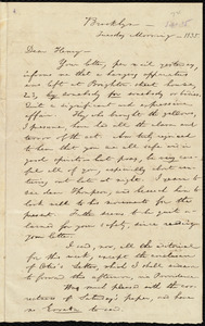 Letter from William Lloyd Garrison, Brooklyn, [Conn.], to Henry Egbert Benson, Tuesday Morning, [Sept. 15,] 1835
