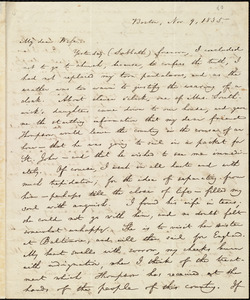 Letter from William Lloyd Garrison, Boston, [Mass.], to Helen Eliza Garrison, Nov. 9, 1835