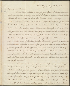Letter from William Lloyd Garrison, Brooklyn, [Conn.], to David Lee Child, August 6, 1836