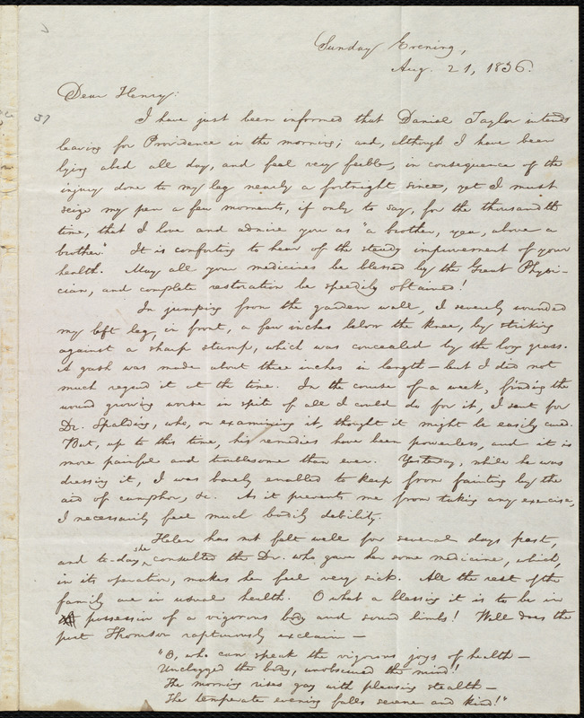 Letter from William Lloyd Garrison, [Brooklyn, Conn.], to Henry Egbert