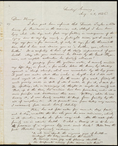 Letter from William Lloyd Garrison, [Brooklyn, Conn.], to Henry Egbert Benson, Sunday Evening, Aug. 21, 1836