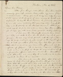Letter from William Lloyd Garrison, Boston, [Mass.], to Henry Egbert Benson, Nov. 4, 1836
