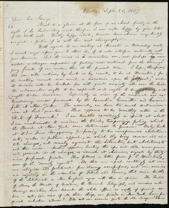 Letter from William Lloyd Garrison, Boston, [Mass.], to George William Benson, Sept. 23, 1837