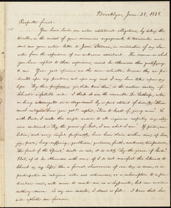 Letter from William Lloyd Garrison, Brooklyn, [Conn.], to Francis Jackson, June 28, 1838