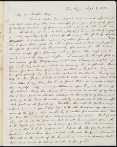Letter from William Lloyd Garrison, Brooklyn, [Conn.], to Samuel Joseph May, Sept. 8, 1838
