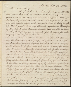 Letter from William Lloyd Garrison, Boston, [Mass.], to Mary Benson, Sept. 22, 1838