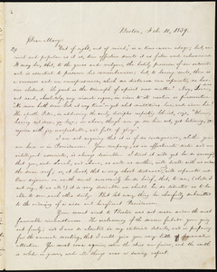 Letter from William Lloyd Garrison, Boston, [Mass.], to Mary Benson, Feb. 10, 1839