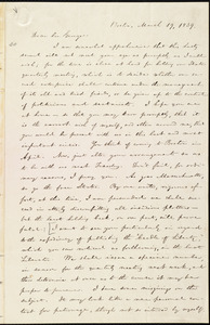 Letter from William Lloyd Garrison, Boston, [Mass.], to George William Benson, March 19, 1839