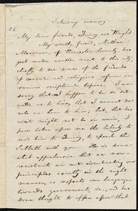 Letter from William Lloyd Garrison, [Boston, Mass.], to Edmund Quincy and Henry Clarke Wright, Saturday evening, [Sept. 14, 1839]