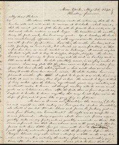 Letter from William Lloyd Garrison, New York, to Helen Eliza Garrison, May 21, 1840, Thursday forenoon