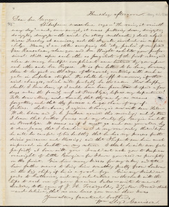 Letter from William Lloyd Garrison, New York, to George William Benson, May 21, 1840