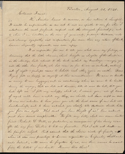 Letter from William Lloyd Garrison, Boston, [Mass.], to Elizabeth Pease Nichol, August 31, 1840