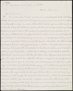 Letter from William Lloyd Garrison, Boston, [Mass.], to Amos Farnsworth, Sept. 6, 1840