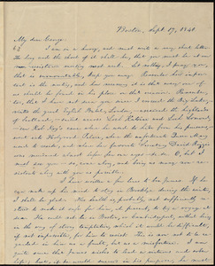 Letter from William Lloyd Garrison, Boston, [Mass.], to George William Benson, Sept. 17, 1840