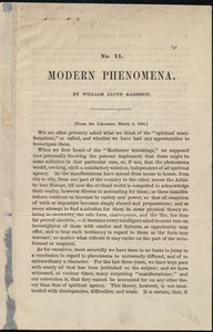 Modern Phenomena by William Lloyd Garrison, [Boston, Mass.], [March 3, 1854]