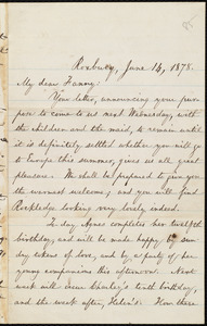 Letter from William Lloyd Garrison, Roxbury, [Mass.], to Fanny Garrison Villard, June 14, 1878