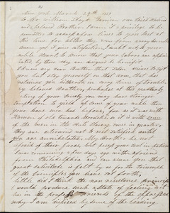 Letter from Thomas Van Rensalaer, New York, to William Lloyd Garrison, March 24th, 1839