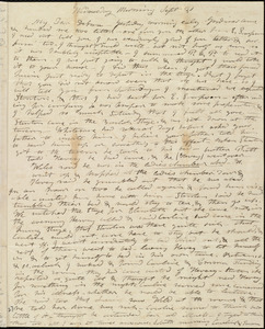 Letter from Mary Weston to Deborah Weston, Wednesday Morning, Sept. 21, [1836?]