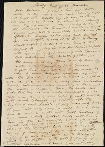 Letter from Mary Weston to Deborah Weston, Monday Evening, 11 December [1837?]