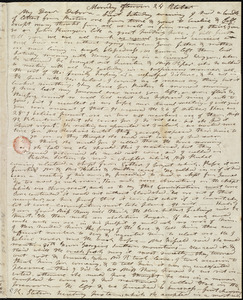 Letter from Mary Weston, [Weymouth, Mass.], to Deborah Weston, Monday afternoon, 24 October [1836]