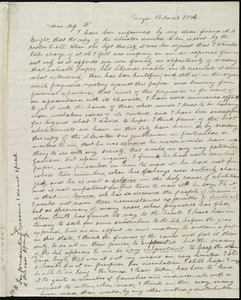 Letter from Sarah M. Plummer, Bangor, [Maine], to Anne Warren Weston, 31 March 1836