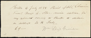 Receipt from William Lloyd Garrison, Boston, [Mass.], to Henry Grafton Chapman, 6 July 1838