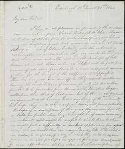 Letter from Jane Wigham, 5 South Gray St[reet], Newington, Edinburgh, [Scotland], to Maria Weston Chapman, 11th month 21st [day] 1844