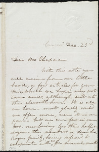 Letter from Sarah H. Pillsbury, Concord, [NH], to Maria Weston Chapman, Dec. 23rd, [1844]
