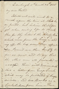 Letter from Jane Wigham, Edinburgh, [Scotland], to Maria Weston Chapman, 11th month 24th [day] 1845
