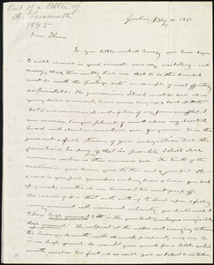 Incomplete letter from Amos Farnsworth, Groton, [Mass.], to Anne Warren Weston, July 20, 1845
