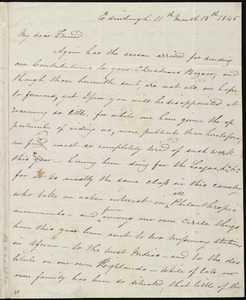 Letter from Jane Wigham, Edinburgh, [Scotland], to Maria Weston Chapman, 11th month 13th [day] 1845