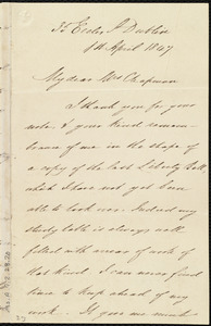 Letter from James Haughton, 35 Eccles St., Dublin, [Ireland], to Maria Weston Chapman, 1st April 1847