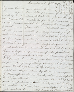 Letter from Jane Wigham, Edinburgh, [Scotland], to Anne Warren Weston, 9/11/[18]49