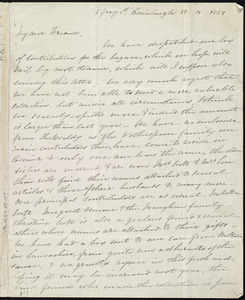 Letter from Eliza Wigham, 5 Gray St[reet], Edinburgh, [Scotland], to Anne Warren Weston, 12-11-1851